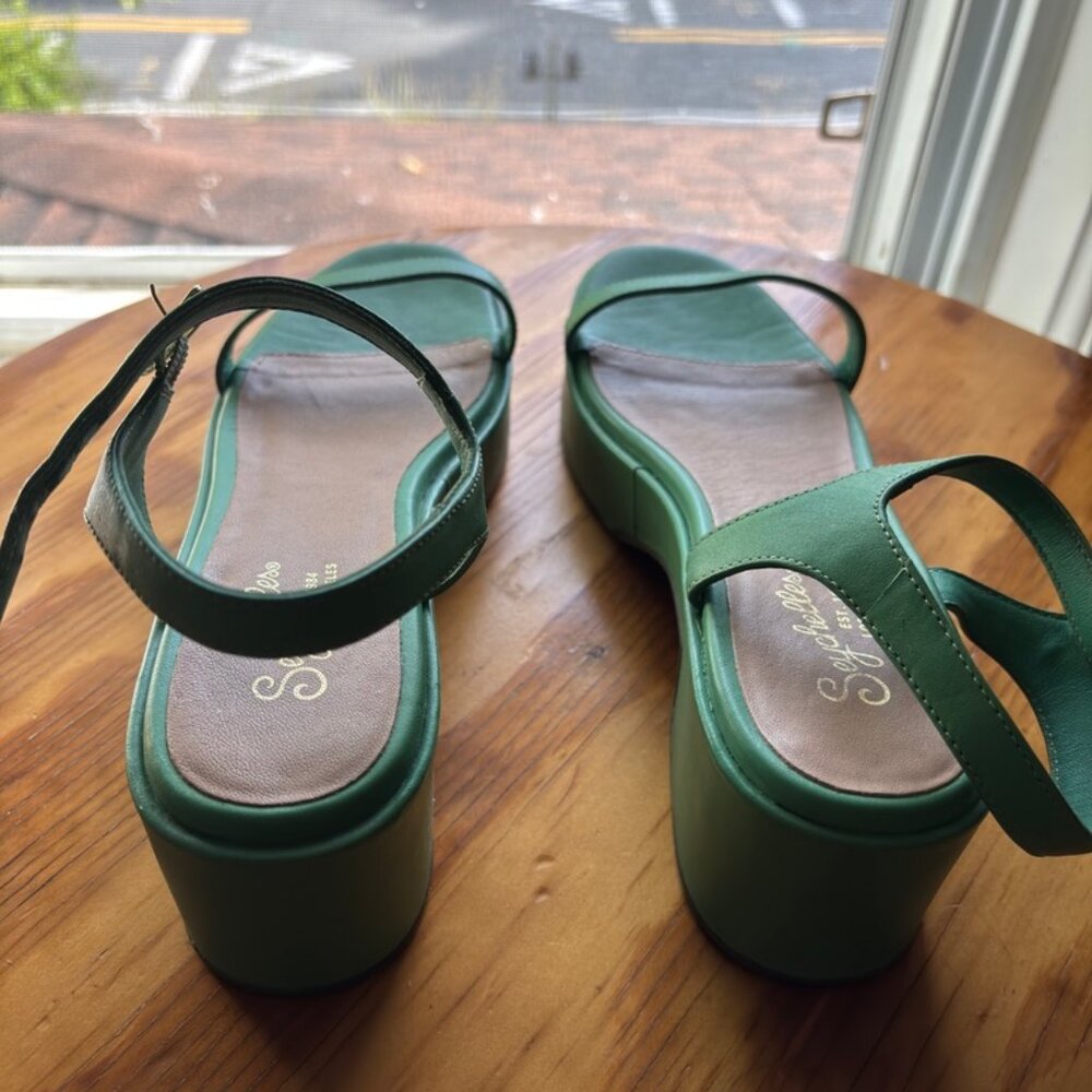 Seychelles Rest Assured Chunky Platform Heeled Sandal, Green sz 8, 90s Y2K - Picture 4 of 5